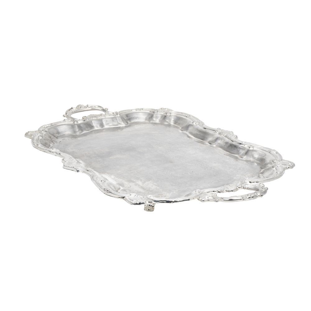 Tray Silver Lg Rect W/handles