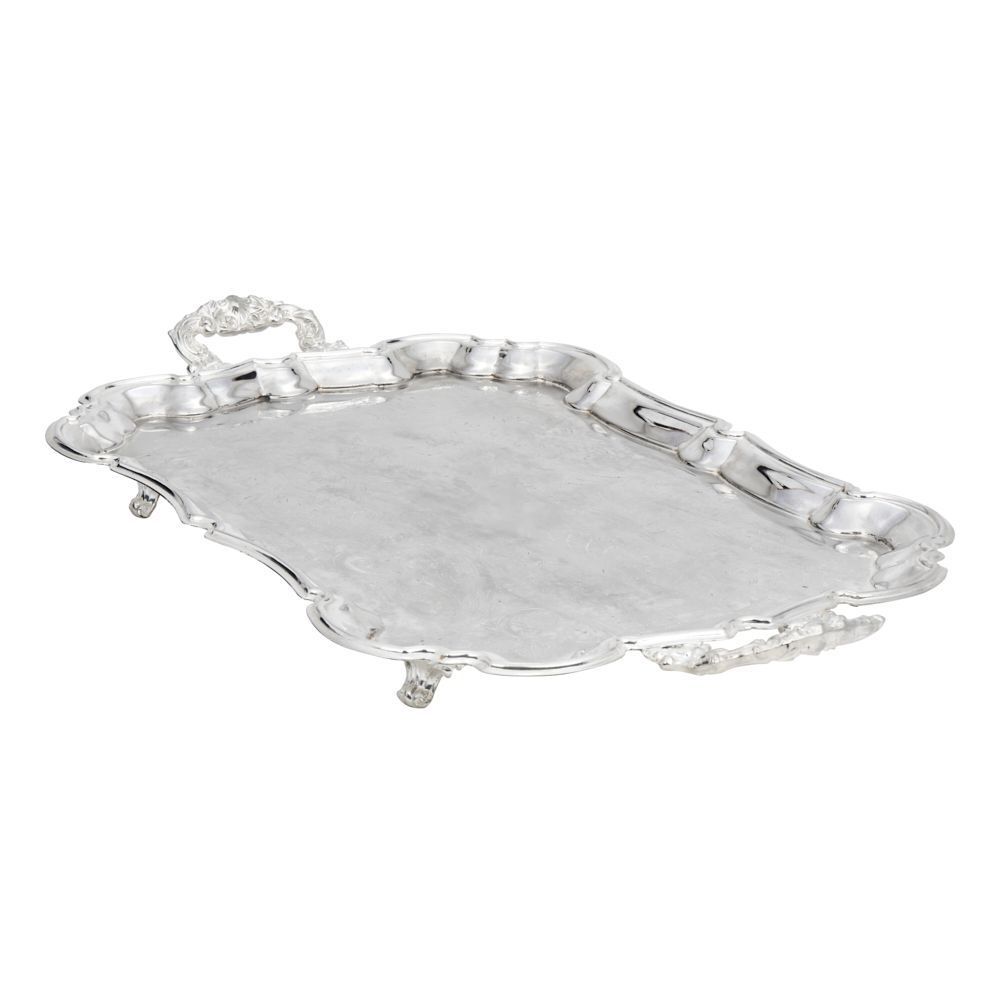 Tray Silver Sm Rect W/handles