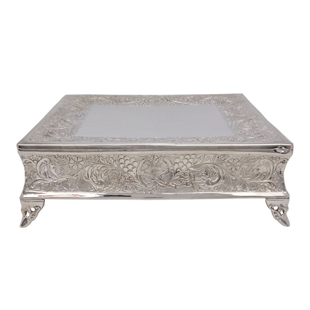 Cake Stand Square Silver 18
