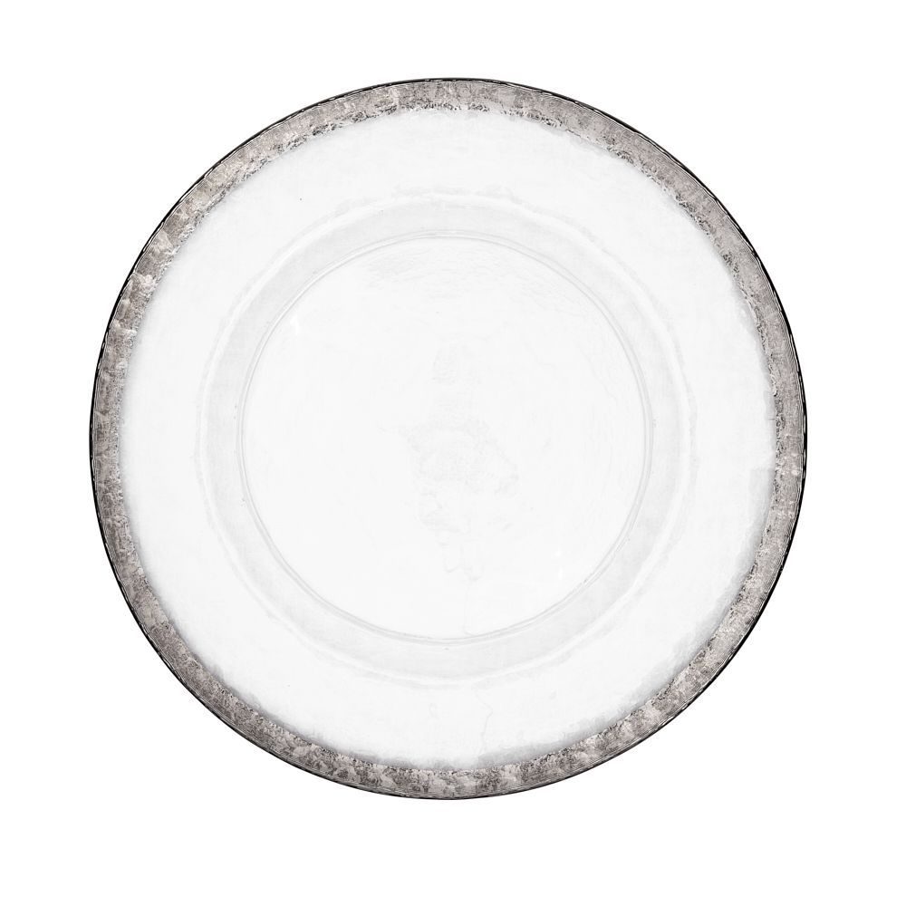 Alpine Silver Glass Charger 13