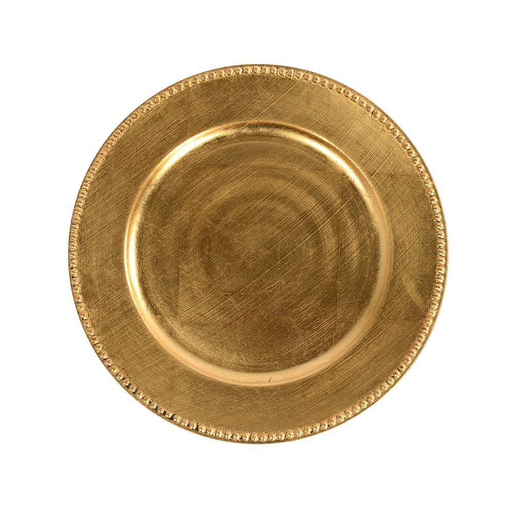 Lacquer Gold Beaded Charger 12