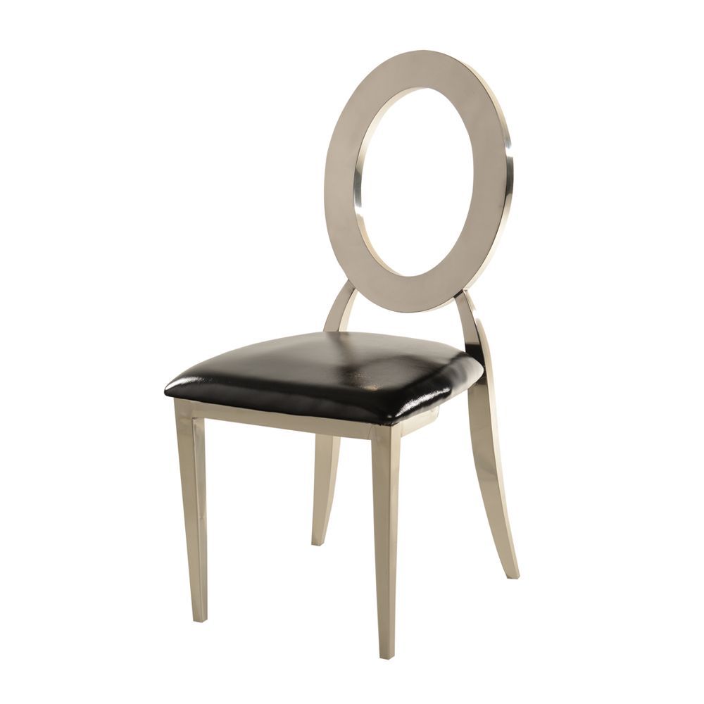 Jackie Silver Chair With Black Pad