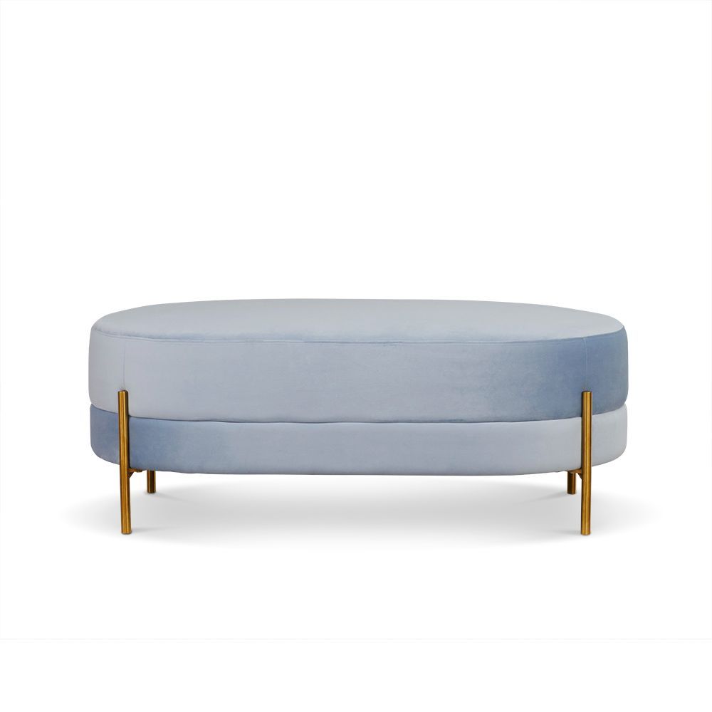 Celine Ottoman - Velvet Spa Blue 