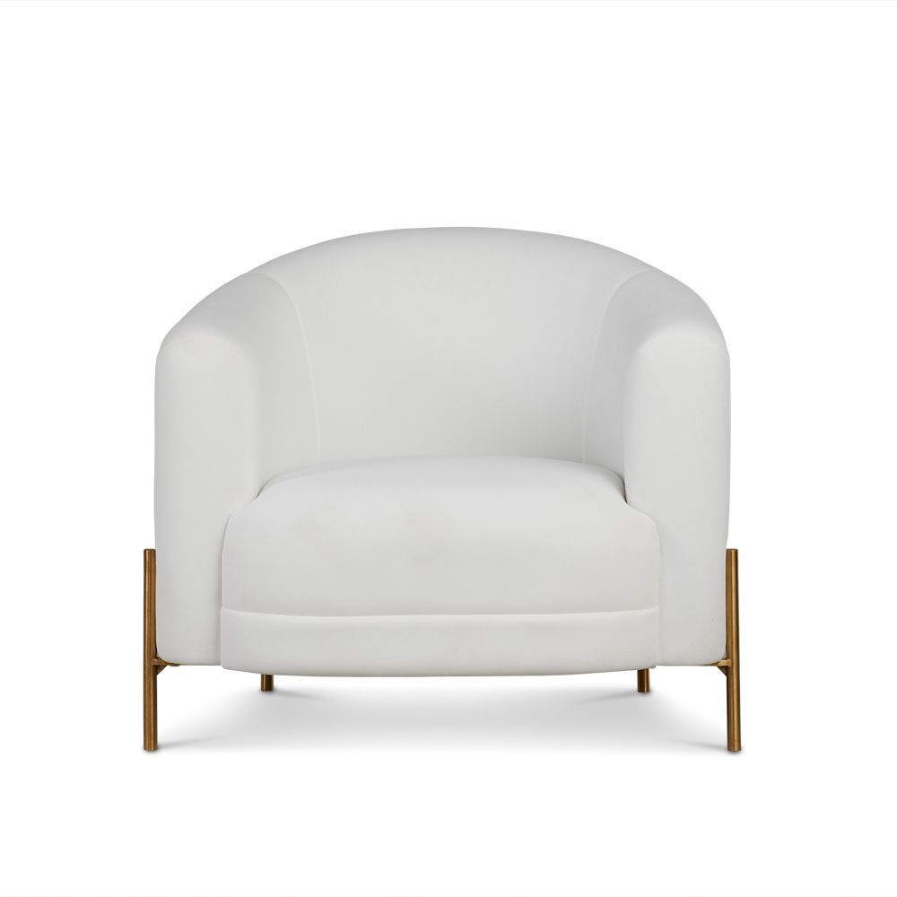 Celine Accent Chair - Velvet White