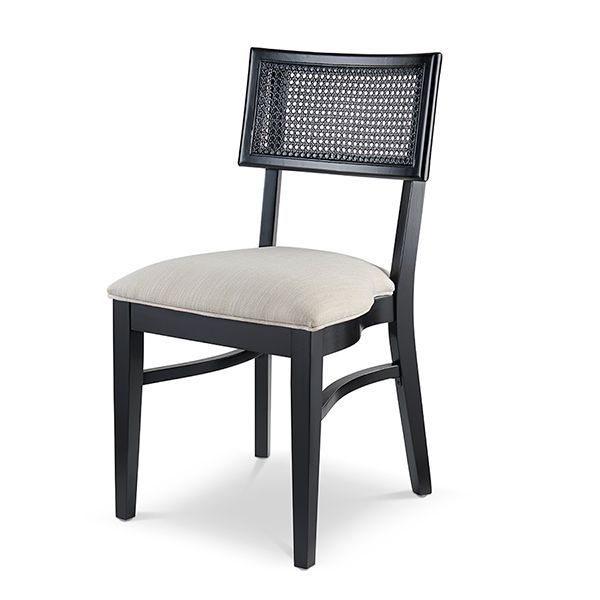 Francis Rattan Back Black Chair